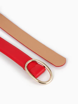 Ремень женский, затяжка, 3×110 см, пряжка золотистая, без винта, красный