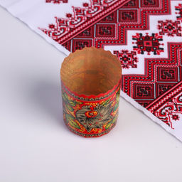 Цена за 17 шт. Форма бумажная для кулича «Хохлома», 70×85 мм, МИКС