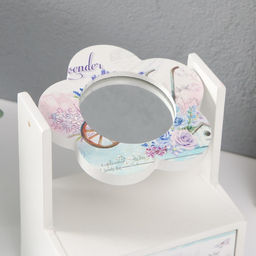 Шкатулка для украшений 1 ящик «Тележка лаванды», с зеркалом, дерево, 11×7.5×14.8 см