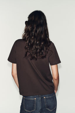 SHORT SLEEVE FAUX PEARL T-SHIRT - Zara фото 4