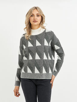 водолазка женская из шерсти с ромбами