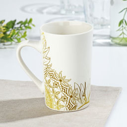 Кружка фарфоровая Magistro Мандала, 380 мл, бежевый узор - Доляна фото 3