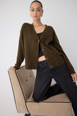 Wardrobe Essentials Haki Yumusak Dokulu Basic Genis Kal?p Triko H?rka | TWOAW26HI00119