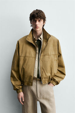 CAZADORA LAVADA CROPPED FIT / Tostado - Zara фото 2