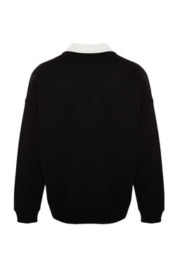 TRENDYOL MAN Premium Indigo Oversize/Genis Kesim Gomlek Ici Polarl? Sweatshirt TMNAW24SW00187 - Trendyolmilla фото 24