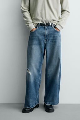 JEANS RELAXED FIT ROTOS / Azul medio - Zara фото 2