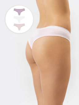 Мультипак трусиков бразилиана (3 шт.) в розово-сиреневых оттенках розовый лепесток 412247-3