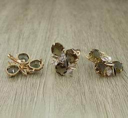 Комплект Султан-28 , султанит, покрытие под золото, размеры кольца: 17, 18, 19, 20 - Agat77 фото 3