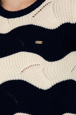 Kad_n Lacivert Bisiklet Yaka Kazak