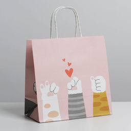 Пакет подарочный Киса, 22 х 22 х 11 см