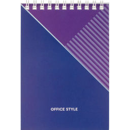 Блокнот А6 108x146,40л,гребень, картон,клетка, синяя