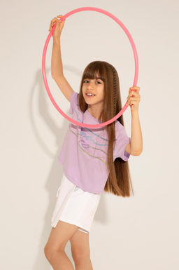 Сиреневая футболка для девочки - U.s. polo assn фото 5