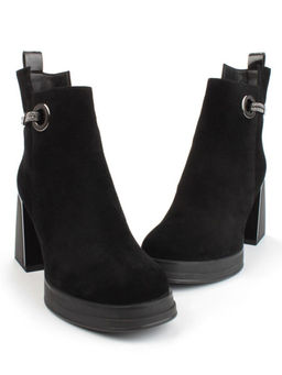 04-M3-837 BLACK Ботильоны зимние женские (натуральная замша, натуральный мех)