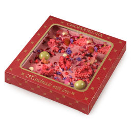 Шоколад белый с украшением Малина, вишня, зеленый чай 75 гр - Chokodelika фото 2