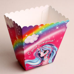 Цена за 6 шт. Снек-бокс С днём рождения. Единорожка - Страна карнавалия фото 6