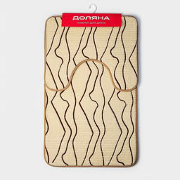 Коврики для ванной и туалета Доляна Lightning, 2 шт: 40?50 см, 50?80 см, цвет бежевый  фото 7