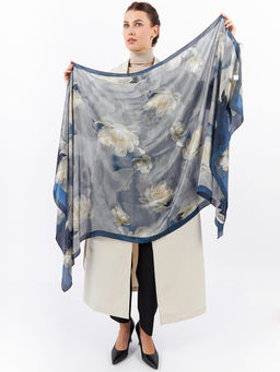 Большой, мягкий, тонкий и очень нежный двусторонний палантин с рисунком - Tantino фото 11