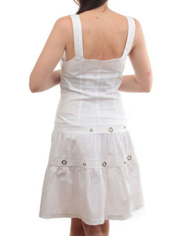 XA-68026 WHITE Сарафан женский (97% хлопок, 3% эластан)