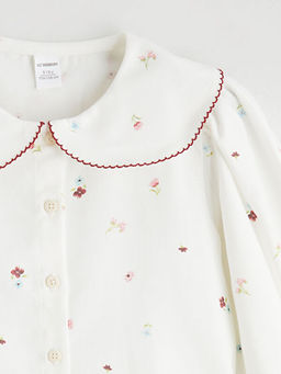 Bebe Yaka ?i?ekli K?z ?ocuk G?mlek