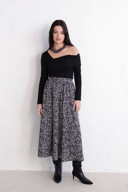 11314 Юбка А-силуэта чёрно-белая - Martichelli фото 3