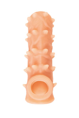 Насадка реалистичная KOKOS NUDE SLEEVE с дополнительной стимуляцией, TPE, телесная, 12 см