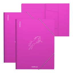Цена за 4 шт. Папка на резинках пластиковая ErichKrause Neon Animals, A4, розовый, ассорти (в пакете по 4 шт.)