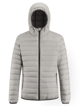 Куртка мужская стёганая с капюшоном с графеновой подкладкой бежевого цвета 9625_1B