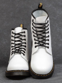 B6019-2 WHITE Ботинки демисезонные женские (натуральная кожа)