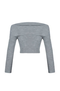 Tas Super Crop Carmen Yaka Triko Kazak TWOAW22KZ1897 - Trendyolmilla фото 23