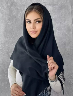 K13582 Палантин 100/100 хлопок ЧЕРНЫЙ