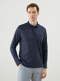 Polo Yaka Uzun Kollu Erkek Sweatshirt