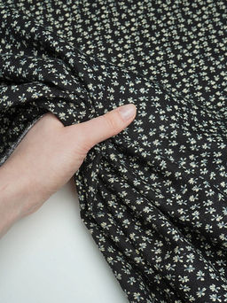 Теплый хлопок Воздушные лютики цв.черный, ш.1.45м, хлопок-100%, 150гр/м.кв - Купава фото 5