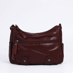 Сумка-мешок на молнии, цвет тёмно-красный