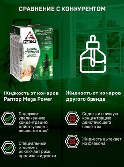 РАПТОР Жидкость от комаров 30 ночей  фото 6