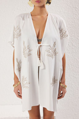 Siyah Mini Dokuma Nak?sl? Plaj Kimono&Kaftan TBESS25KM00012 - Trendyolmilla фото 8