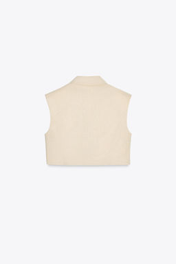 LINEN BLEND SHORT WAISTCOAT - Zara фото 16