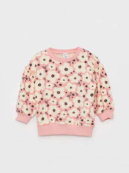 Bisiklet Yaka Uzun Kollu Desenli K?z Bebek Sweatshirt ve Pantolon 2li Tak?m - Waikiki фото 2