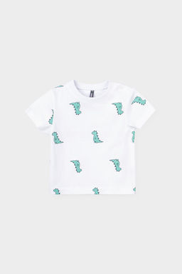 КР 302034/белый,зеленые динозавры фуфайка (футболка) д/мал яс