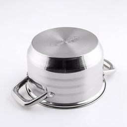 Кастрюля Катунь «Элис», 2.5 л, d=18 см, с крышкой, капсульное дно, индукция, нержавеющая сталь, AISI - 201, хромированная