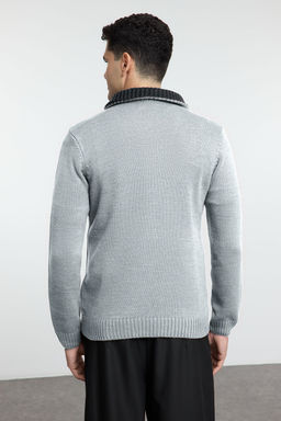 TRENDYOL MAN Lacivert Casual Regular Yar?m Bal?kc? Yaka Duz Triko Kazak TMNAW25KZ00008 - Trendyolmilla фото 24