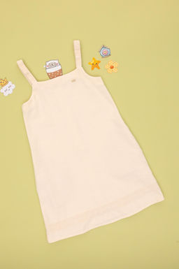 Тканое платье цвета экрю для девочки Неожиданная скидка в корзине