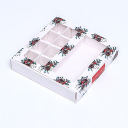 Коробка для конфет, 8 конфет и шоколадка, 17,7 х 17,7 х 3,8 см Шишки - UPAK LAND фото 8