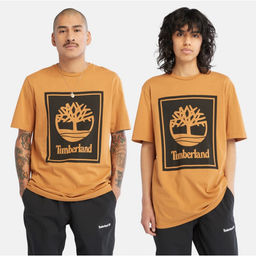 Мужская футболка Timberland SS Stack Logo Tee оранжевая