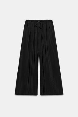 PANTAL?N PALAZZO FLUIDO CORD?N / Negro - Zara фото 2