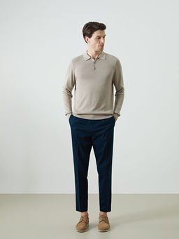 Polo Yaka Uzun Kollu Erkek Triko Kazak