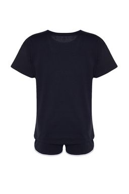 Trendyolmilla Lacivert %100 Pamuklu Panda Bask?l? Sortlu Orme Pijama Tak?m? THMSS22PT00005  фото 7
