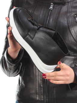 01-5281-1BLACK Ботинки демисезонные женские (натуральная кожа, байка) - No name фото 2