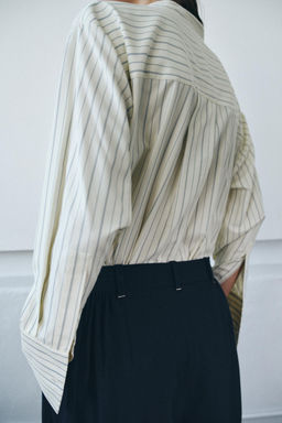 CAMISA RAYAS CUELLO MAO ZW COLLECTION / Azul / Blanco