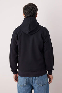 Siyah Regular/Normal Kesim Fermuarl? Kapusonlu Dokulu Sweatshirt TMNAW26SW00067 - Trendyolmilla фото 28
