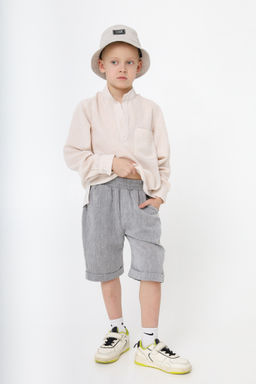 Рубашка в полоску Лен, черная - Inzibe фото 20